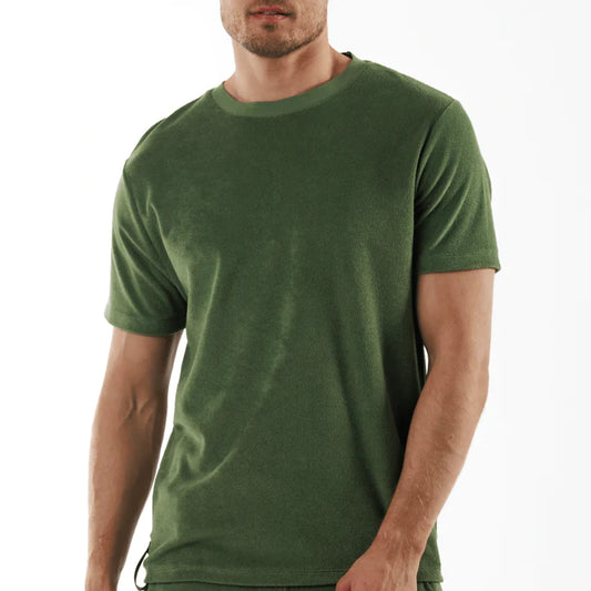 HARMONIE MILITARY GREEN | Towelling T-shirt