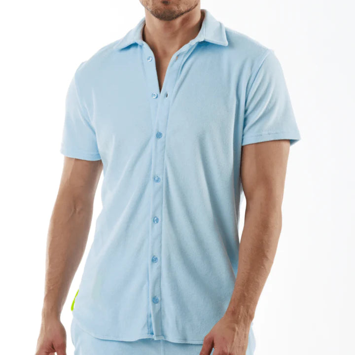 HERITAGE SKY BLUE | Towelling Shirt Short Sleeve