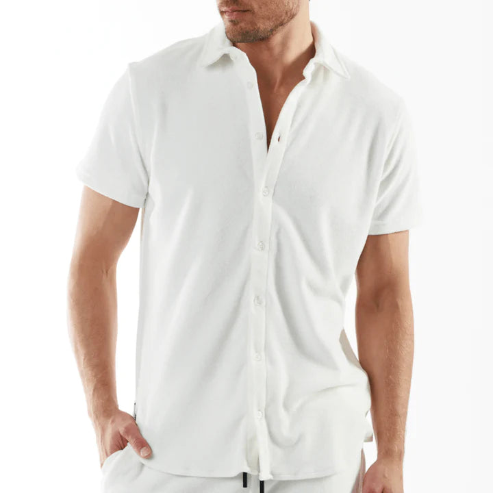 HERITAGE WHITE | Towelling Shirt Short Sleeve