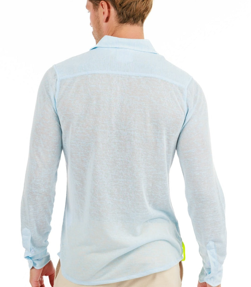 BYBLOS SKY BLUE | Linen Shirt Long Sleeve