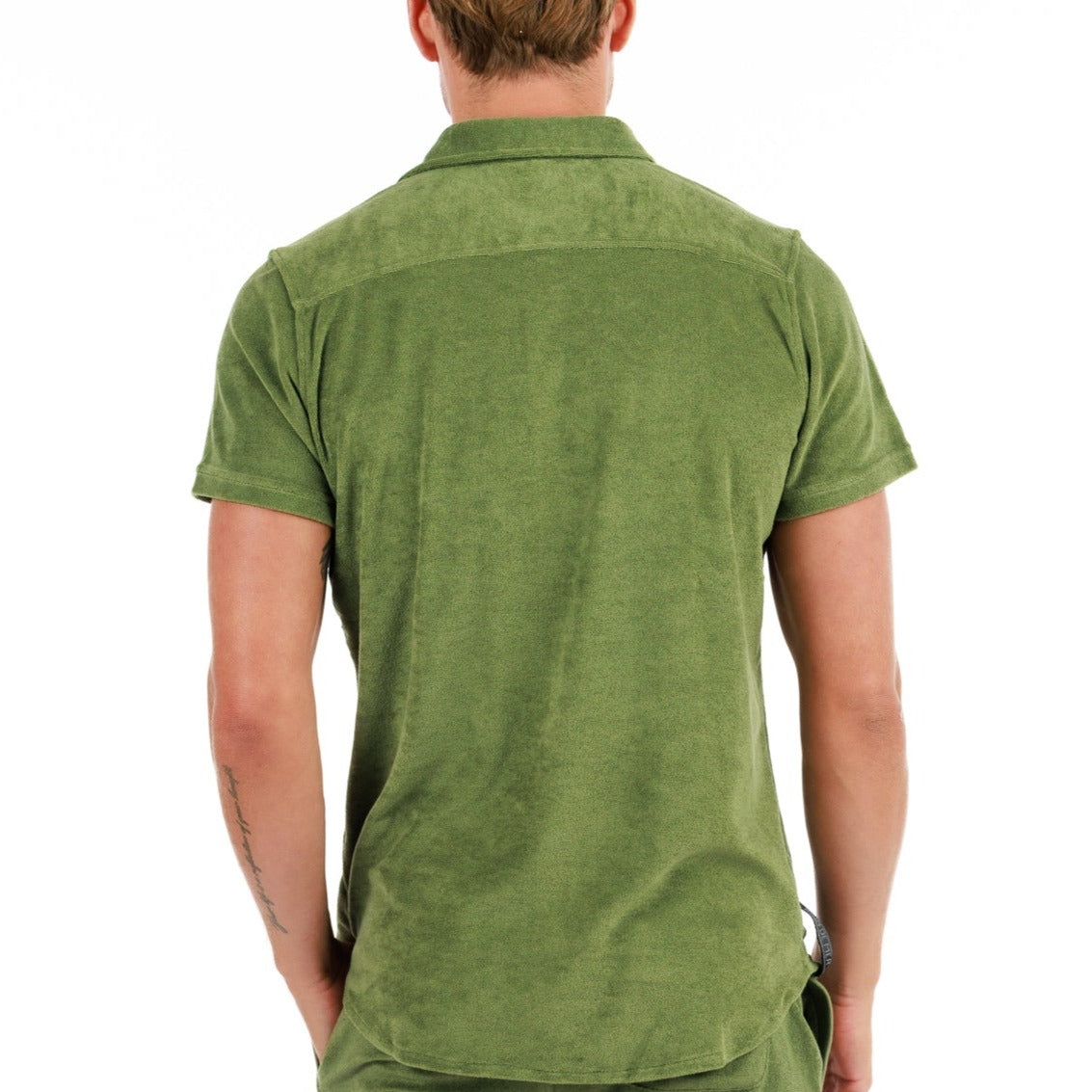 HERITAGE MILITARY GREEN | Towelling Shirt Short Sleeve