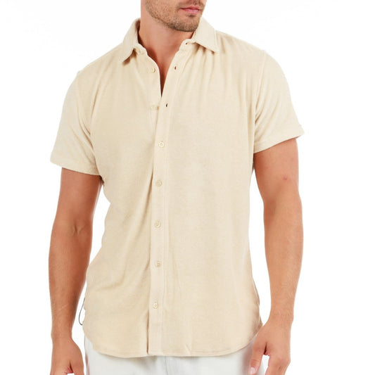 HERITAGE SAND | Towelling Shirt Short Sleeve