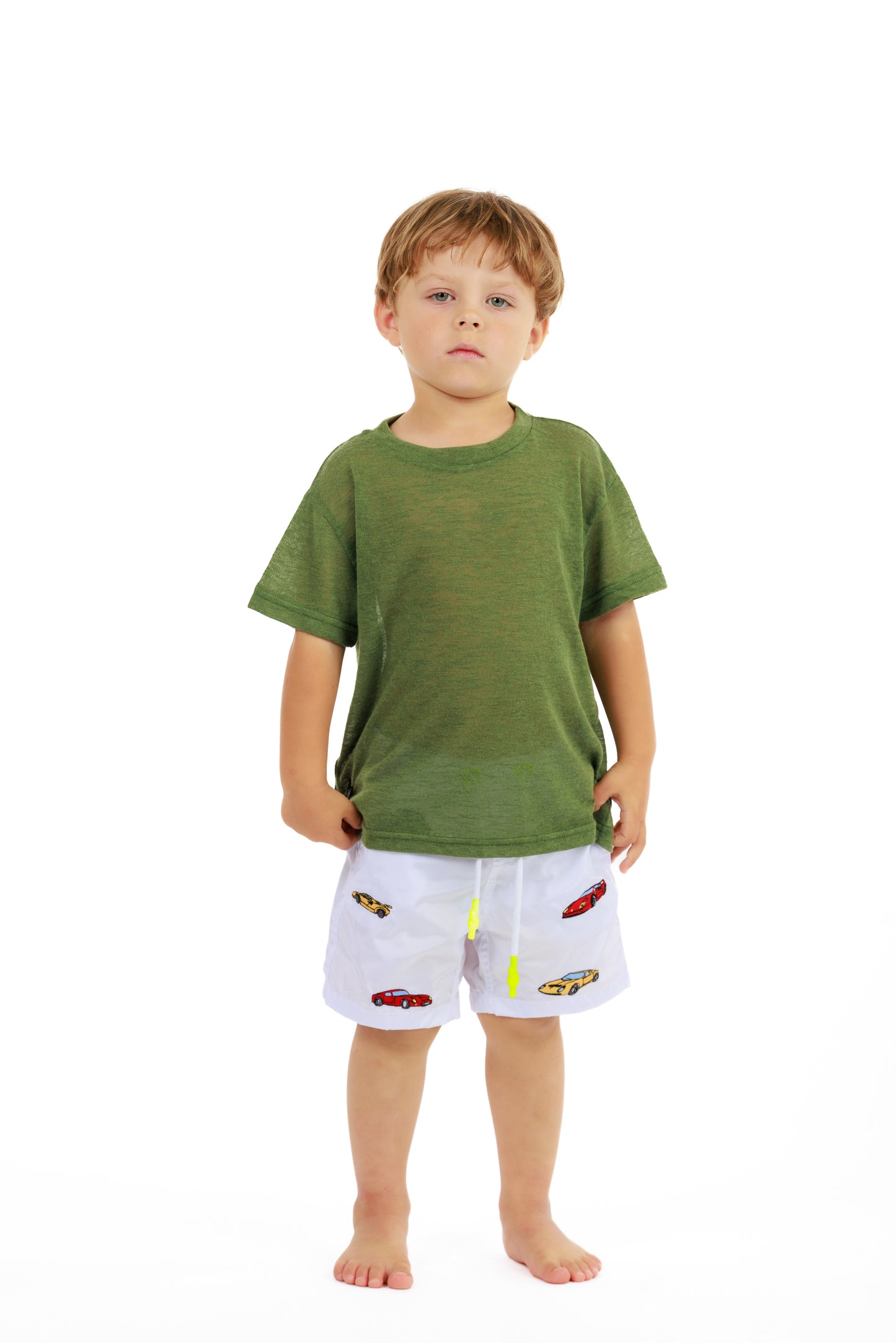 KIDS L'ORMEAUX MILITARY GREEN | Kids Linen T-SHIRT