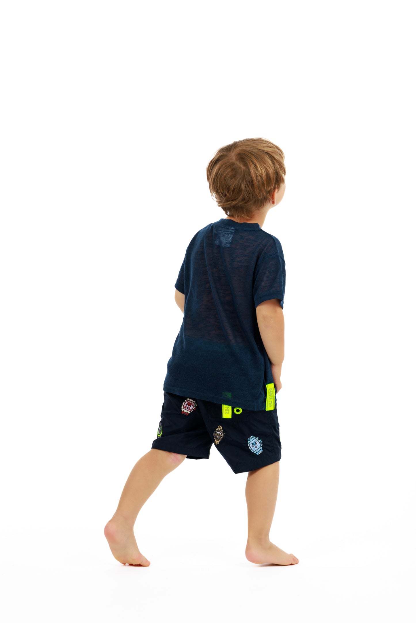 KIDS L'ORMEAUX NAVY BLUE | Kids Linen T-SHIRT