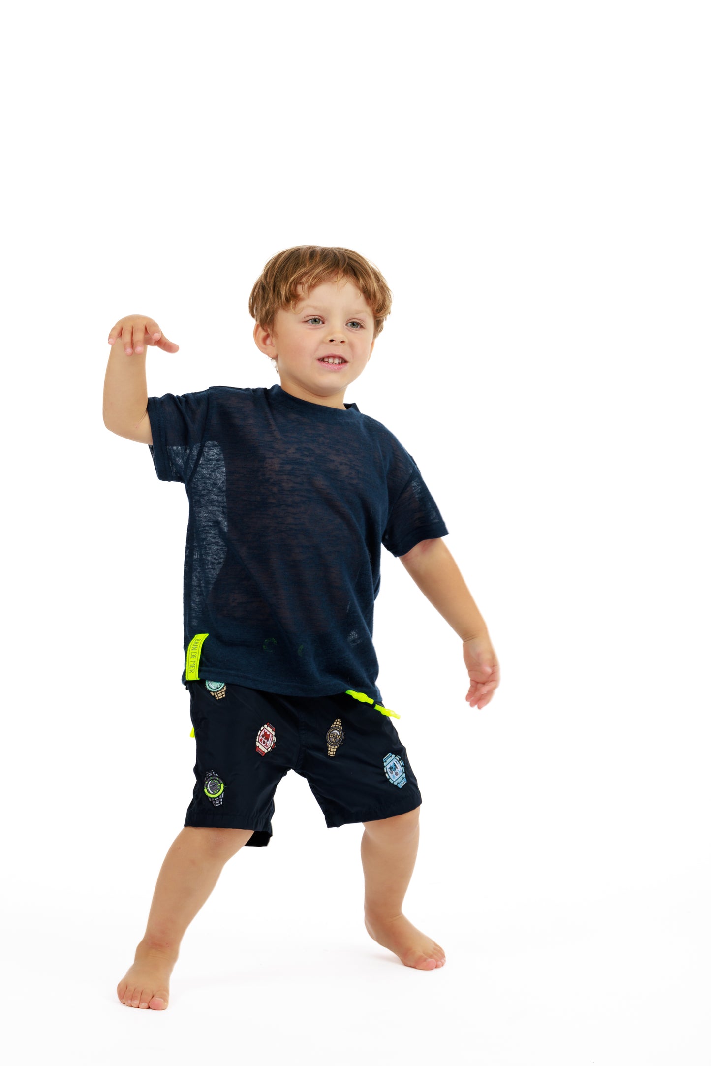 KIDS L'ORMEAUX NAVY BLUE | Kids Linen T-SHIRT