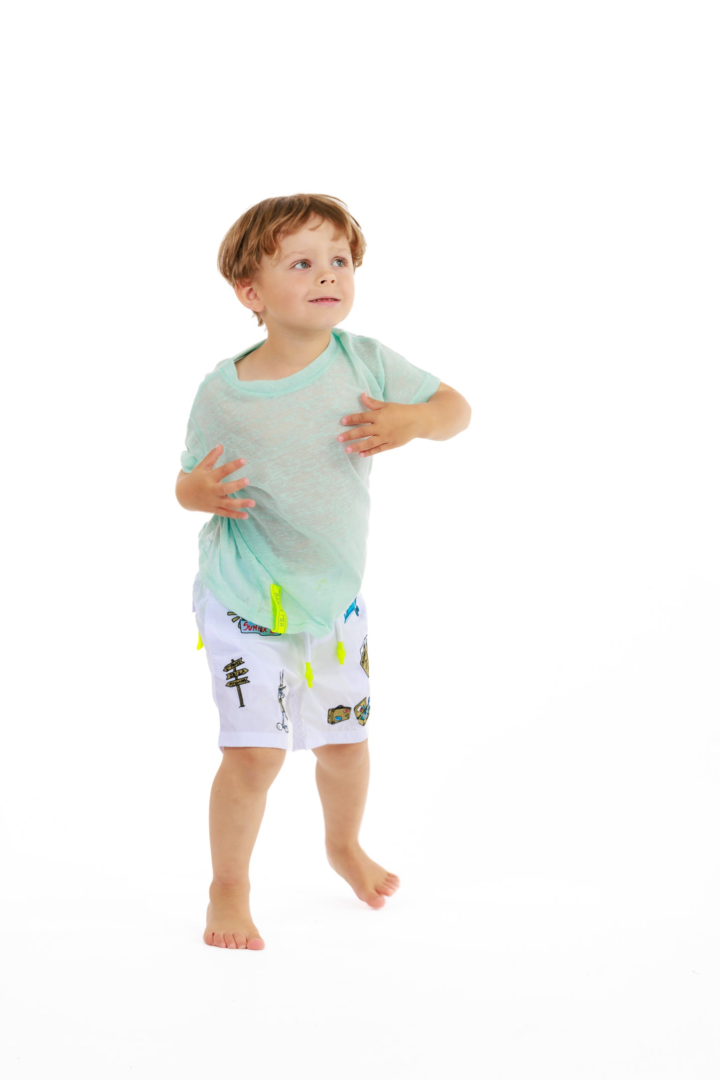 KIDS L'ORMEAUX TIFFANY BLUE | Kids Linen T-SHIRT