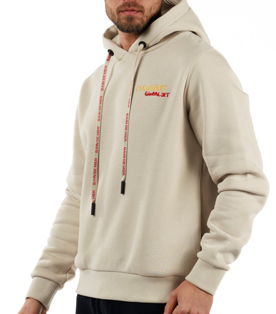 ESCOBART GLOBAL JET ECRU | COTTON HOODIE