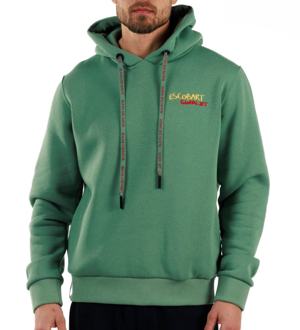 ESCOBART GLOBAL JET MILITARY GREEN | COTTON HOODIE