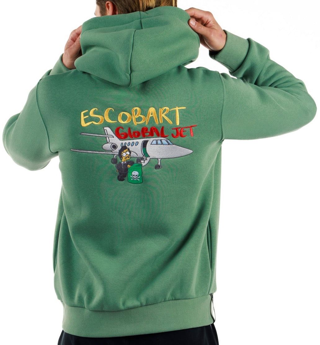 ESCOBART GLOBAL JET MILITARY GREEN | COTTON HOODIE