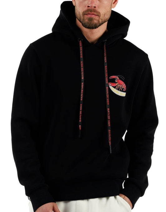 CLASSIC LOBSTER BLACK | COTTON HOODIE