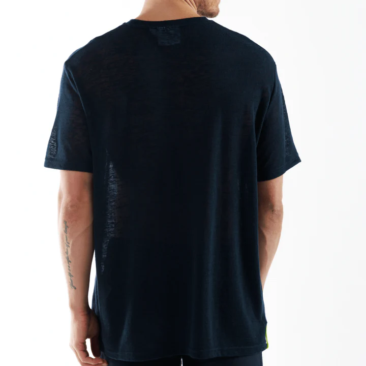 L'ORMEAUX NAVY BLUE | Oversized Linen T-Shirt