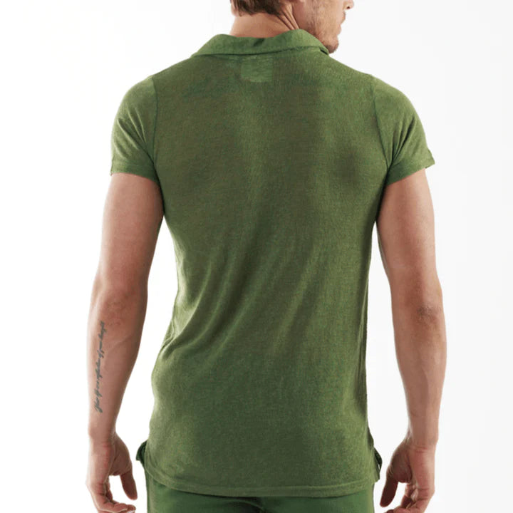 MARES MILITARY GREEN | Linen Polo