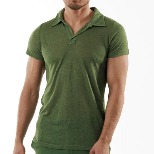 MARES MILITARY GREEN | Linen Polo