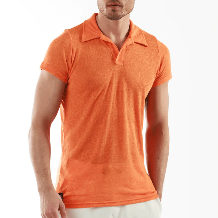 MARES ORANGE | Linen Polo