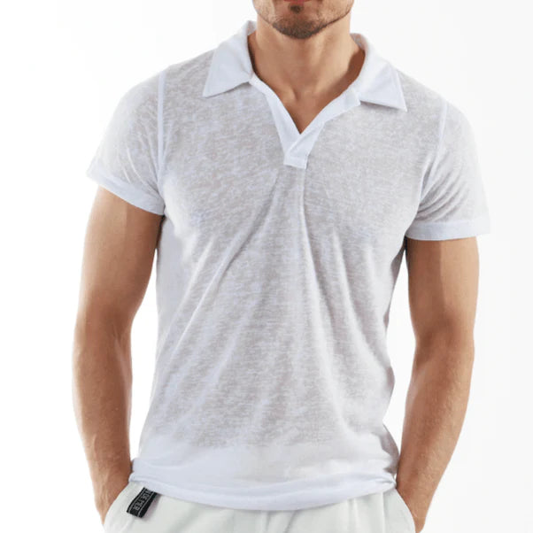 MARES WHITE | Linen Polo